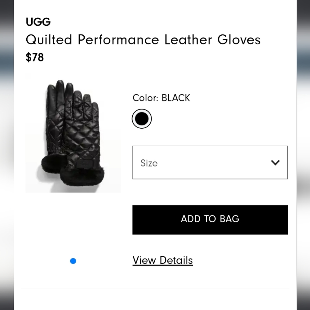Quilted Performance Leather Gloves - image 2